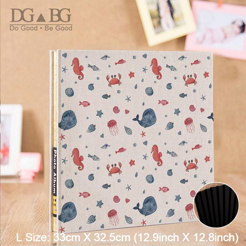 Album Photos Scrapbook Self Adhesive 12 15 18 Inch DIY Linen Hardcover Photo Album 40 Magnetic Double Sided Pages White Black