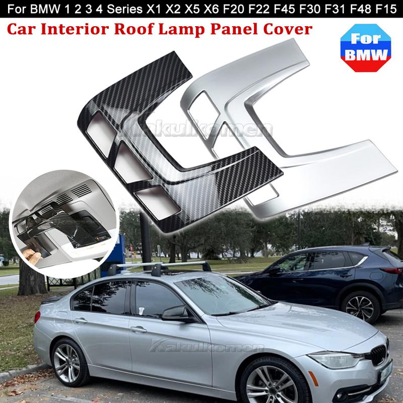 Carbon fibre Car Interior Front Reading Light Roof Lamp Panel Trim Cover For BMW 1 2 3 4 Series X1 X2 X5 X6 F20 F22 F45 F30 F15