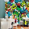 Kreslený Vzor Tapeta Stolní Hra Graffiti Nástěnná Malba Restaurace Bar Ulice Ktv Tapeta Samolepka na Zeď
