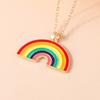 Cute Enamel Rainbow Flag Pendant Necklace for Women Girls Necklaces Chain Party Holiday Jewelry Gifts