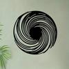 Modern Black Hole Metal Wall Art Spiral Illusion Abstract Geometric Sculpture Matte Black Designer Home Decor Gift