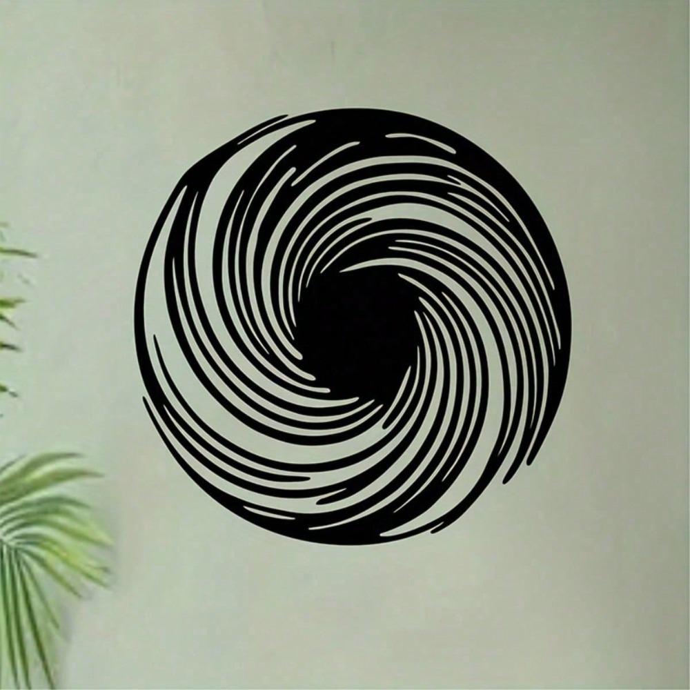 Modern Black Hole Metal Wall Art Spiral Illusion Abstract Geometric Sculpture Matte Black Designer Home Decor Gift