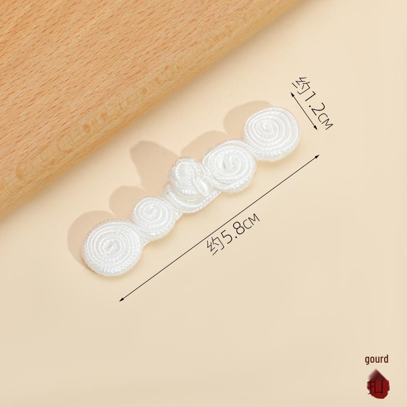 White Nylon Frog Buttons, Handmade Rope Woven Chinese Tang Suit Qipao Retro Flower Accessories