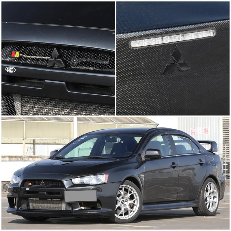 Car Logo Emblem Hood Front And Rear Tail Mark Rear Badge Sticker Accessories For Mitsubishi Outlander RalliArt ASX Pajero Lancer