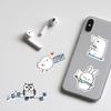 55 Japanese-Style Blue & White Animal Stickers - Waterproof & Decorative for Cups, Notebooks, Planners