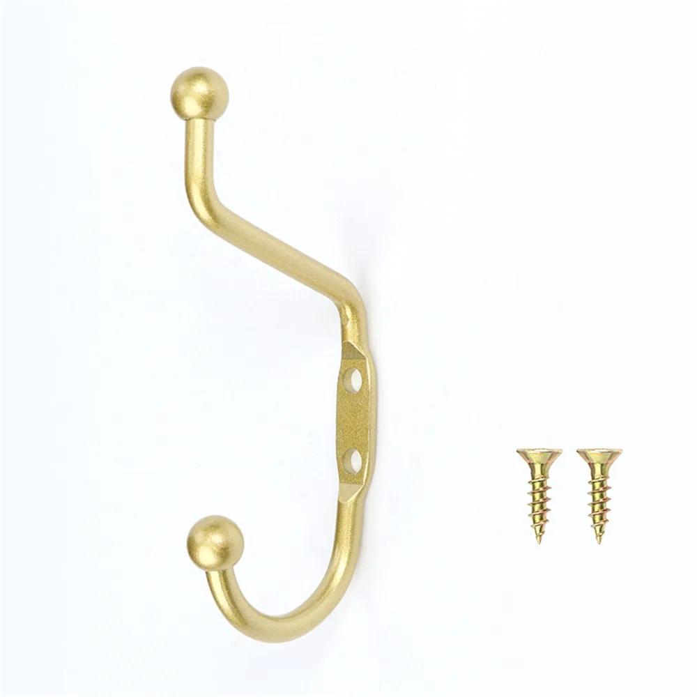 

1 Set with Screws Vintage Hangers Hook Zinc Alloy Wall Mounted Hanging Hooks Wall Hook Cloth Coat Towel Bags Keys золотий