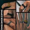 Stainless Steel 8.5mm Wide Snake Bone Rings for Man Woman Size 7-14 Black Vintage Retro Style Gothic Punk Unisex Jewelry Gift