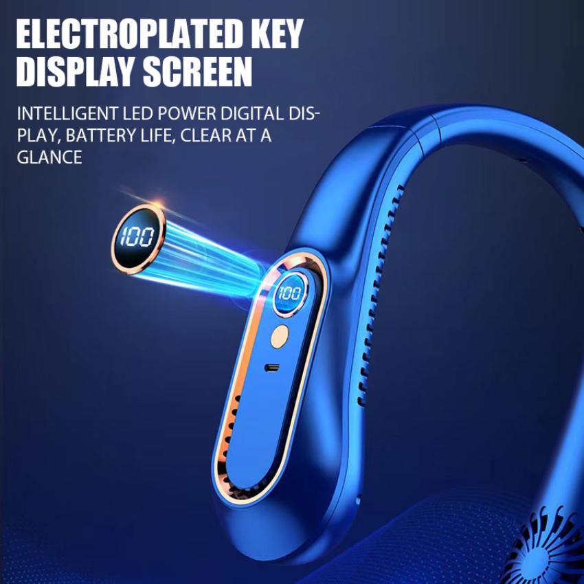 Hanging Neck Fan Digital Display Power Ventilador Bladeless Neckband Fan Portable Mini Air Cooler USB Rechargeable Electric Fans
