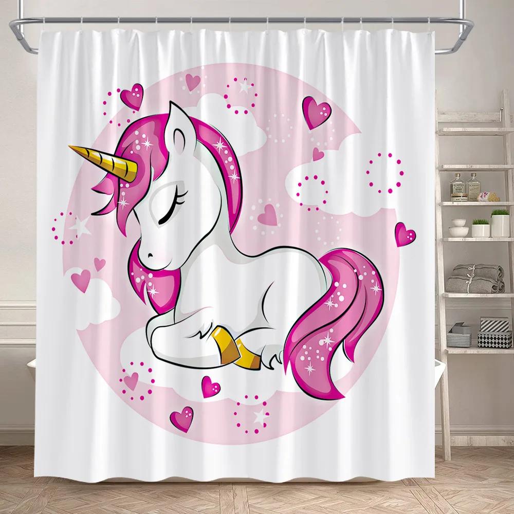 Funny Cartoon Animals Shower Curtains Cute Panda Owl Pet Cat Kids Bath Curtain Polyester Fabric Children Home Bathroom Decor Set