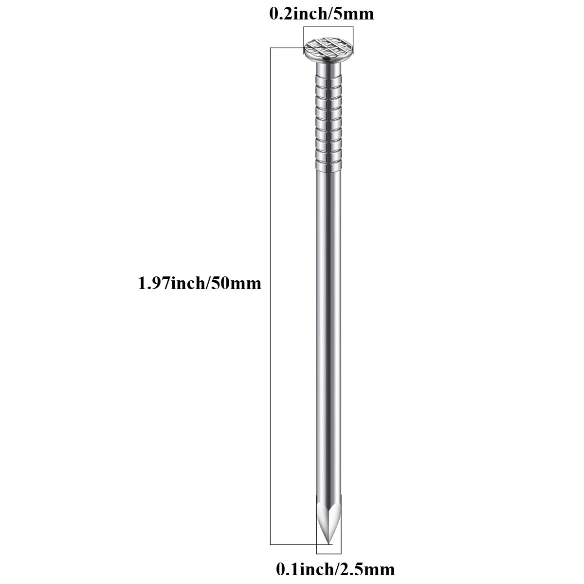 

50-430pcs Stainless Steel 304 Nails Kit, Hanging Wall Long Nails Kit, Dowels Kit (15/21/25/30/37/50mm)