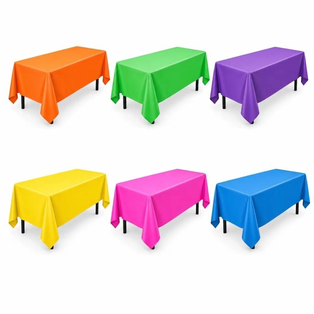 Thickened Fluorescent Tablecloth Solid Color Macaron Table Cover Disposable Tablecloth Bar Decor