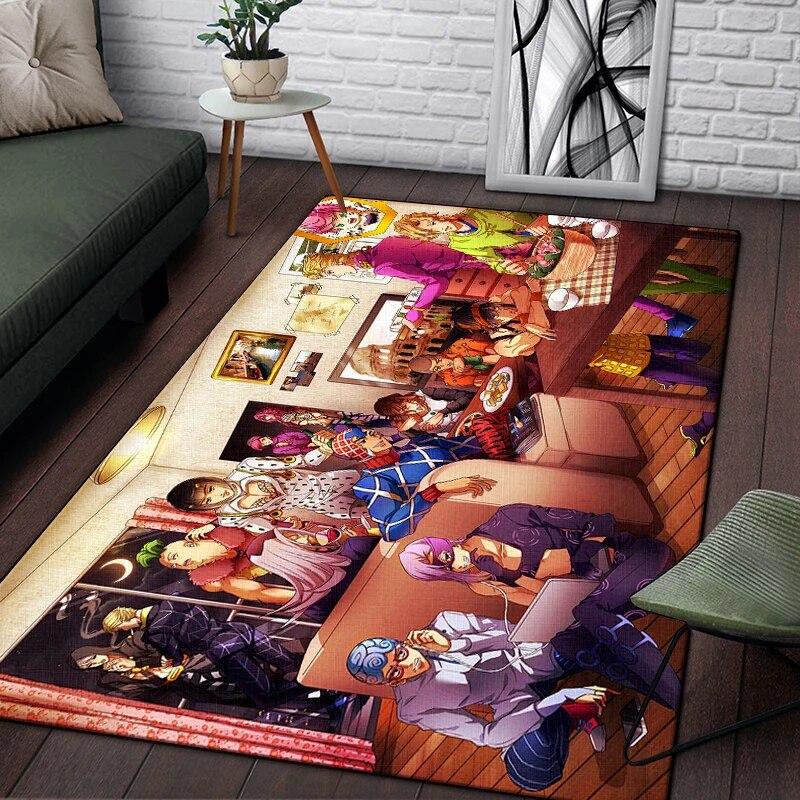 

Джоджо Аніме Гарний живописний килим для вітальні Килим великої площі Чорний м’який килим Прикраса дому Килимки Бохо Килимки Пікнік 40x60cm(15x23 in)