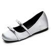 Fairy style patent leather square head ballet shoes autumn new retro temperament bow inner height increase small leather shoes