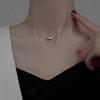 Titanium Steel Acacia Bean Pendant Clavicle Choker - Simple and Elegant Korean Style Necklace.
