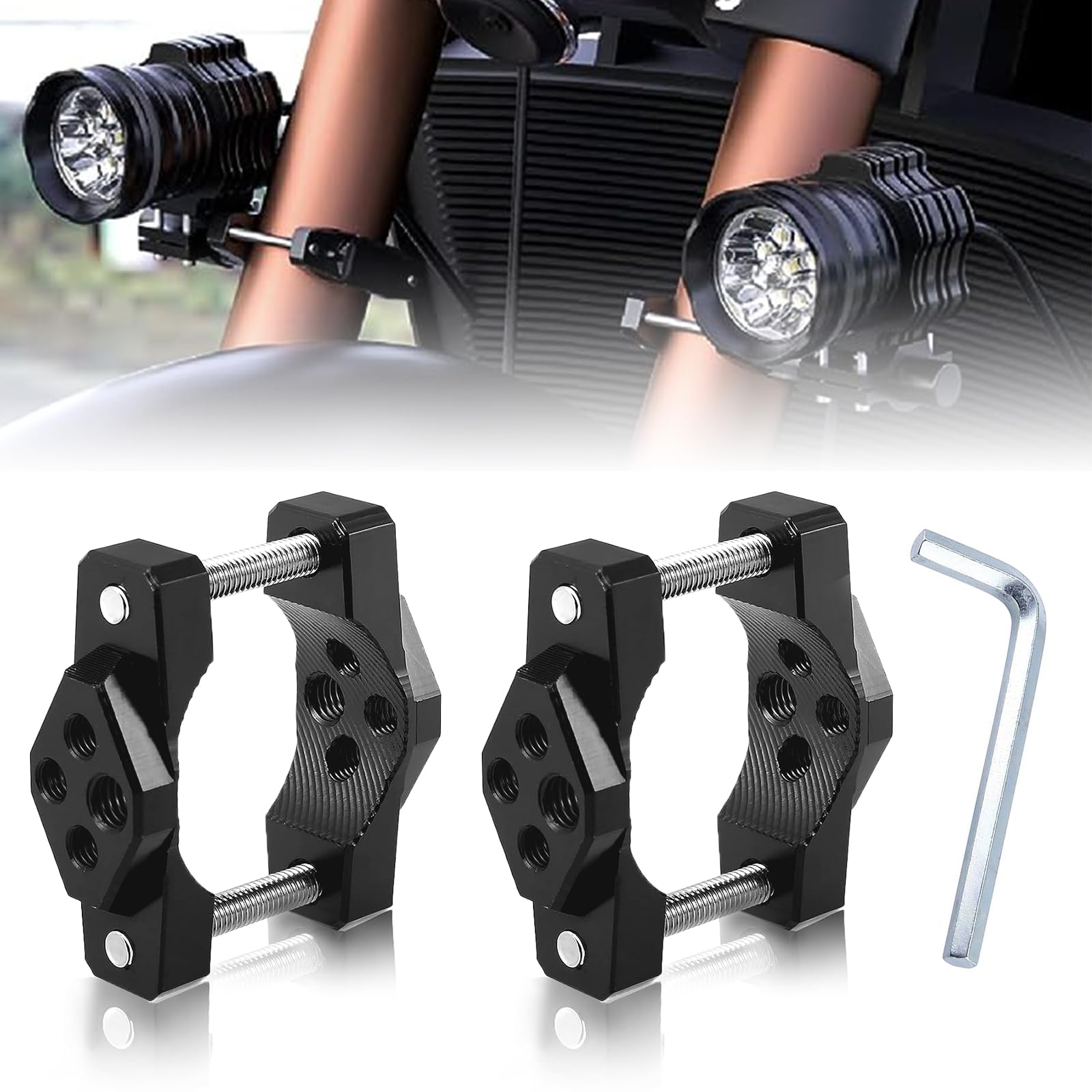 

Zoubatt Fog Lamp Stay, Motorcycle Pipe Clamp Stay, Set of 2, Handlebar Holder, Turn L size: 18mm-54mm applicable