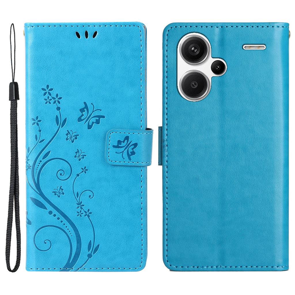 For Xiaomi Redmi Note 13 Pro+ 5G Leather Case Wallet Butterfly Imprinted Phone Cover