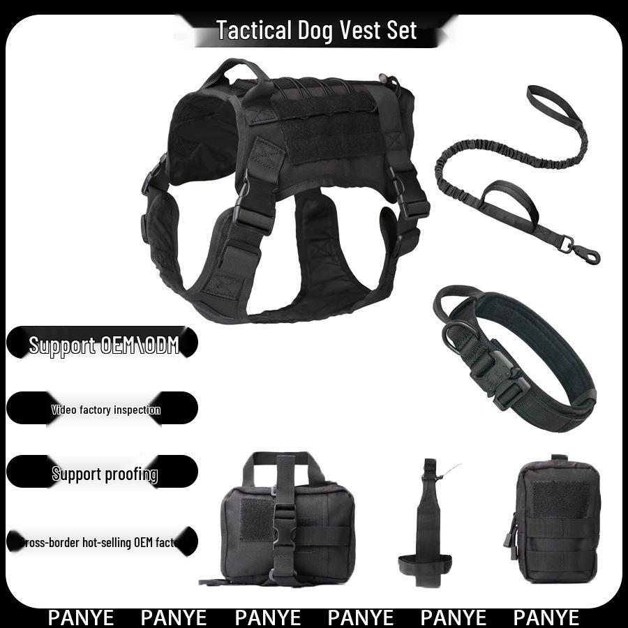 Medium & Large Breed Tactical Dog Vest Set: For Golden Retrievers & German Shepherds