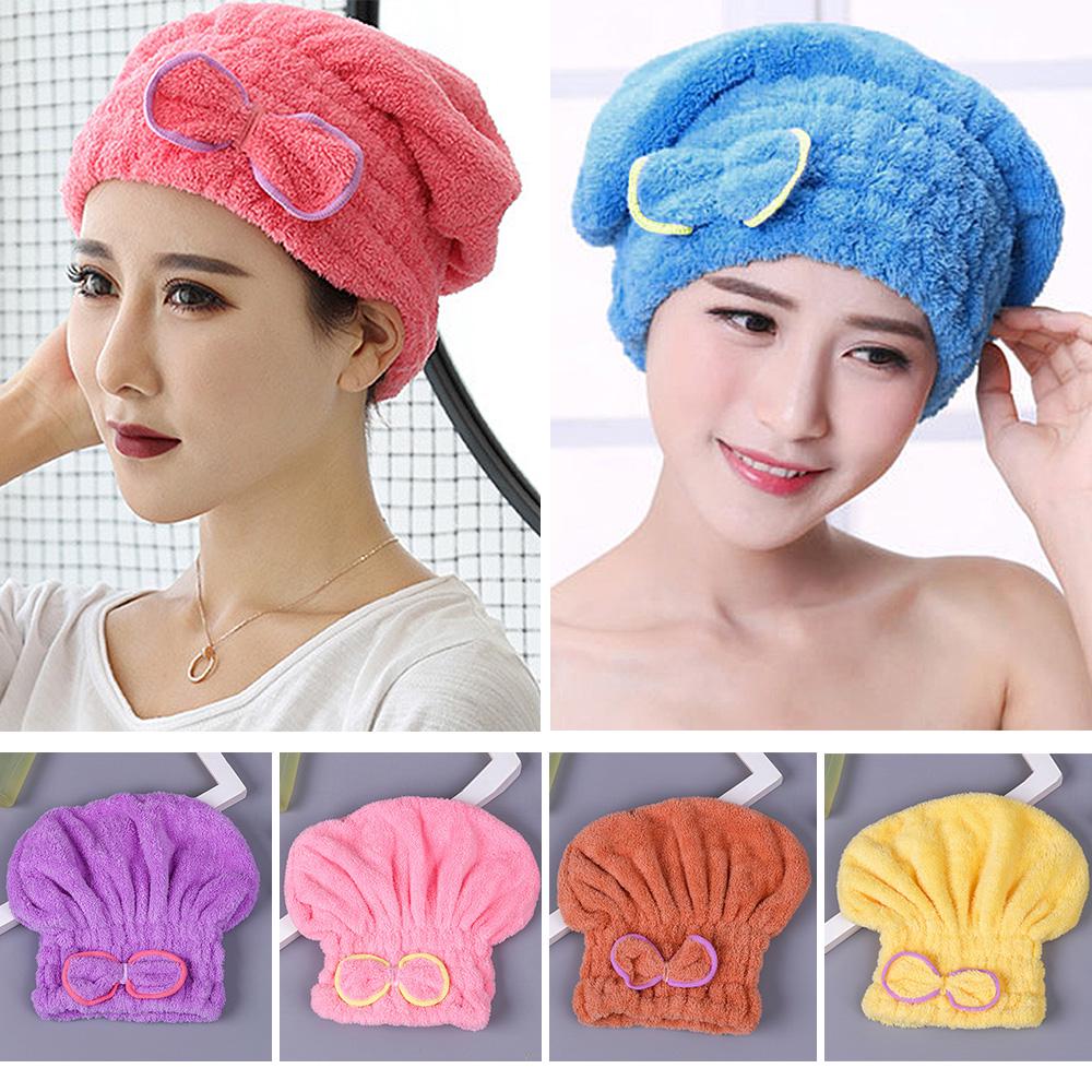 Quick Hair Drying Bath Spa Bowknot Wrap Towel Thicken Shower Hat Cap For Bath Bathroom Accessories