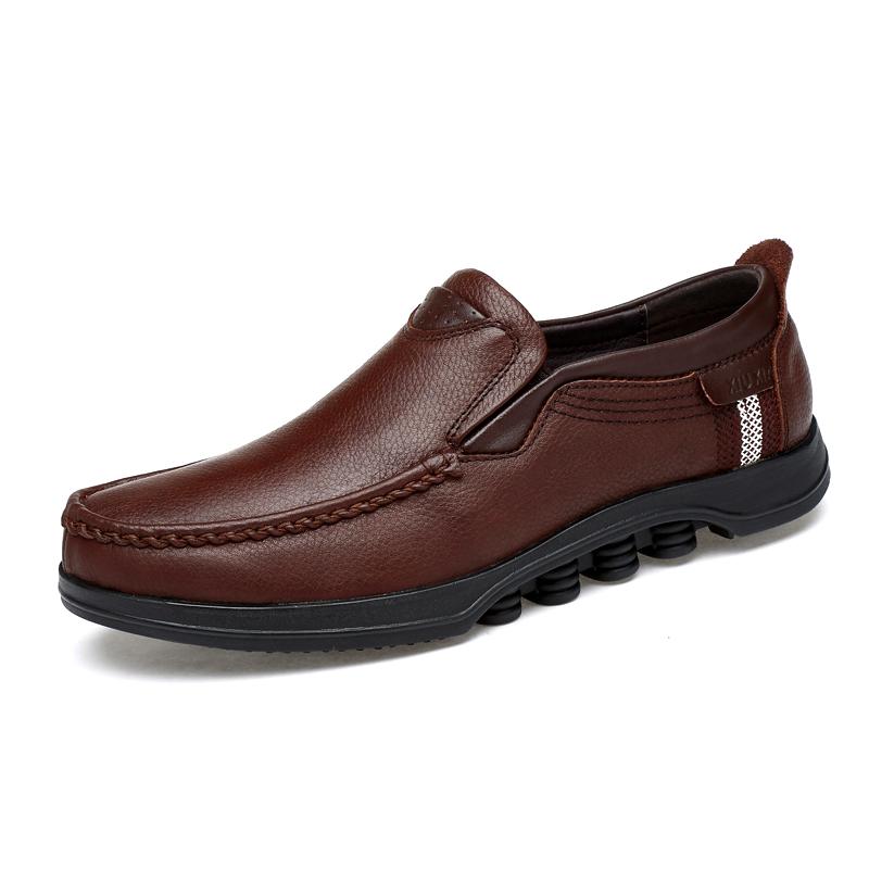 Genuine Leather Men Slip On Shoes Large-sized 37-48 Leisure Walk Loafers Retro Driving Shoes Outdoor Male Casual Shoes Moccasins