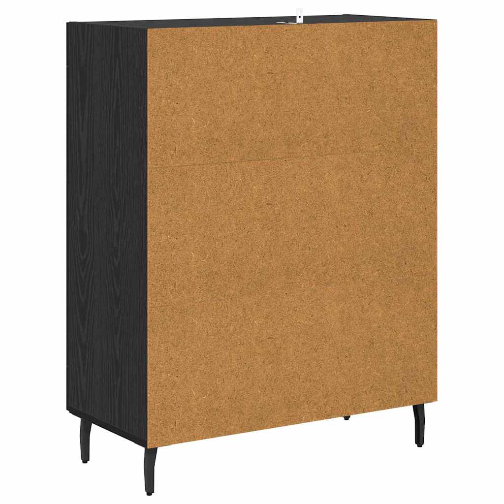 Sideboard in Black Oak Look 69.5 x 34 x 90 cm Particle Board