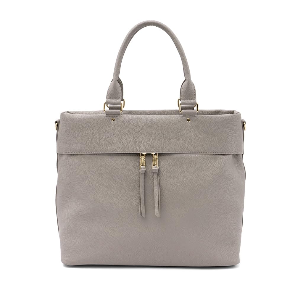 

VITAFELICE Front Pocket Big Tote Bag Women s 2-Way inb-10077p (Light Gray)
