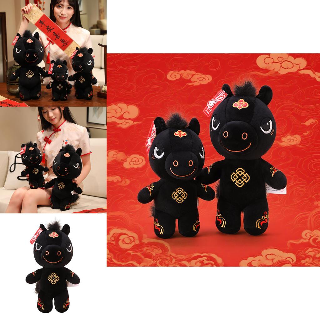 Traditional Year Of The Horse Plush Toy With Ultra Soft Short Pile For Celebrations And Gifts