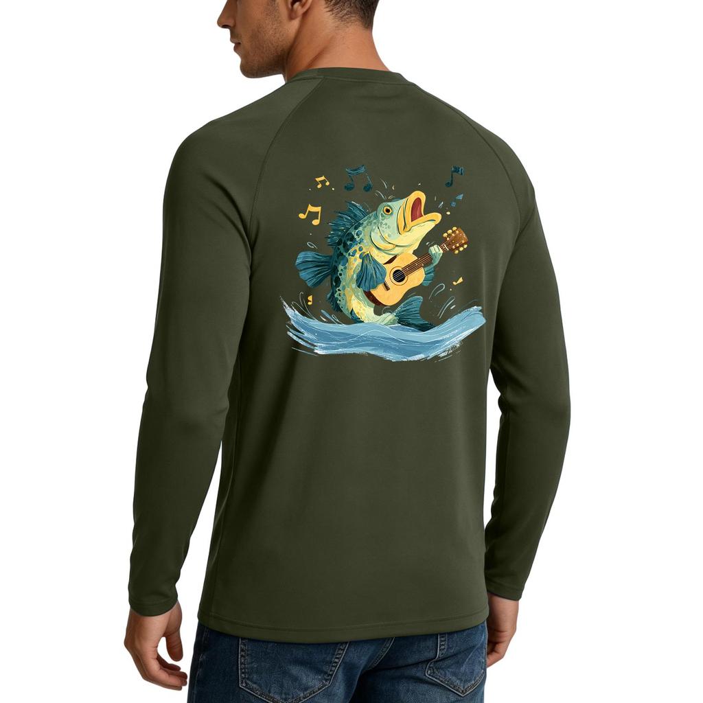 Men's UPF50+ Sun Protection Shirt Long Sleeve Stretch Outdoor Sports Fishing Cooling UV Protection Top