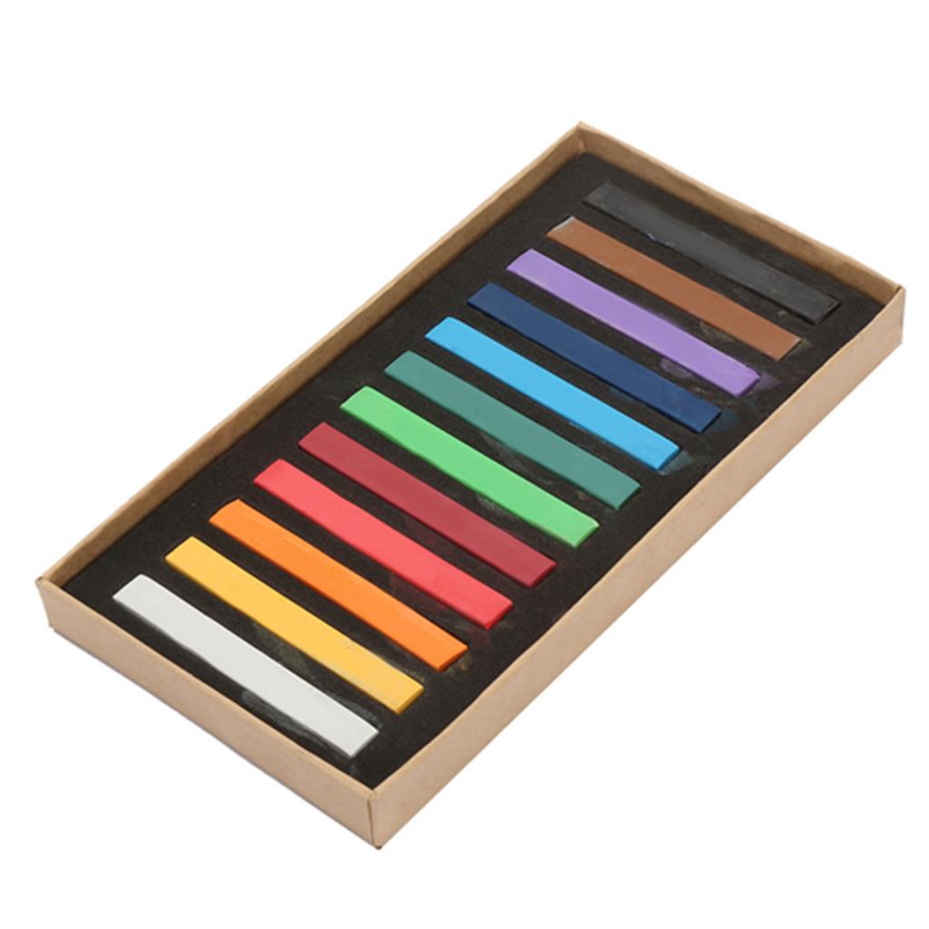 Fluoreszierende Buntstifte Einweg Haarfärbestab Malkreide Set Malkreiden(12 Farben)