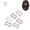 Pet Tag With Bone Shape And Sparkling Diamond Edge Stylish Metal Tag For Dogs
