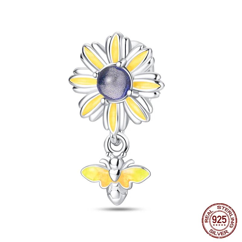 100% Copper Beautiful Spring Flowers Butterfly Firefly Charms Beads Fit Original Bracelets Diy Jewelry