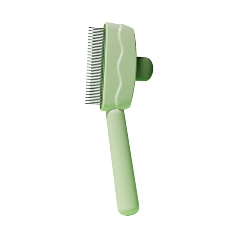 

Gentle Pet Hair Brush ABS Deshedding Comb Cats Massage Grooming Tool Reduces Shedding Regular Use зелений