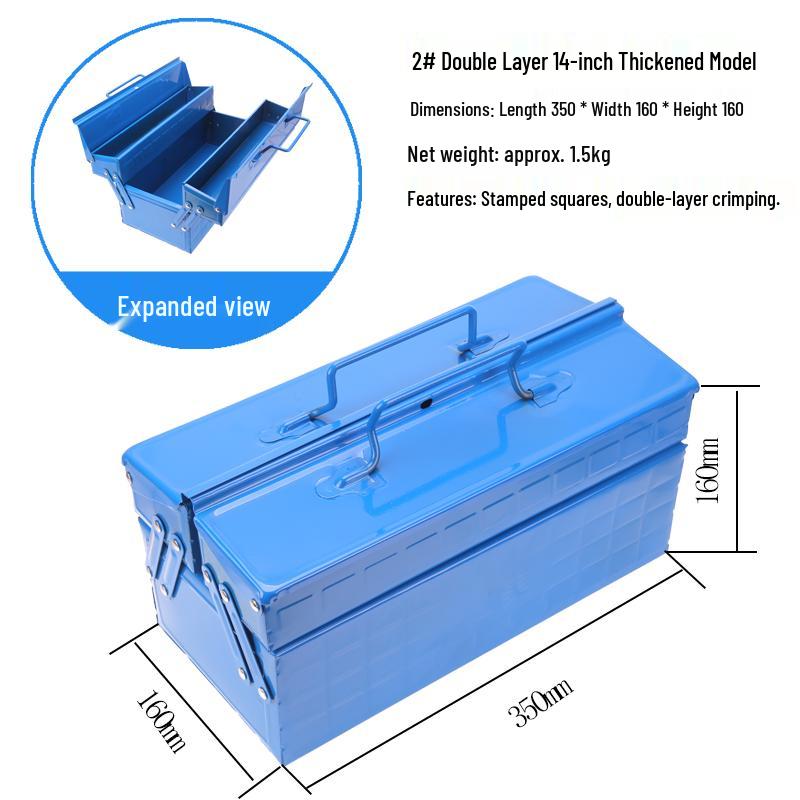 Flip-Lid Double-Layer Multi-Functional Tool Box for Electrical and Metal Repair