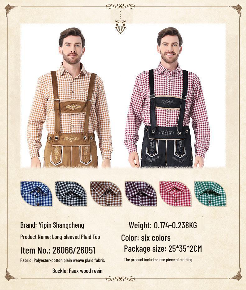Oktoberfest Karobluse & Bestickte Latzhose Halloween Cosplay Outfit