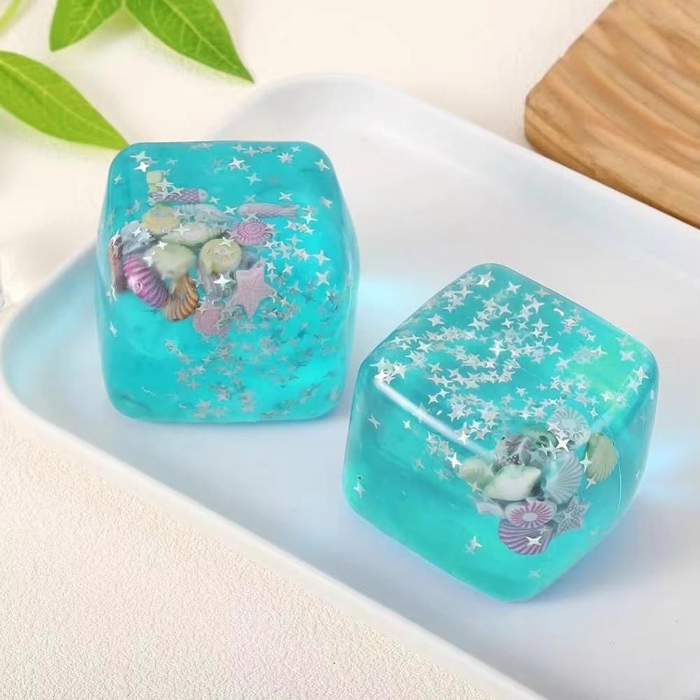 Transparent Ocean Cube Squeeze Toy Slow Rebound Ocean Cube Fidget Toy Pressure Reduce