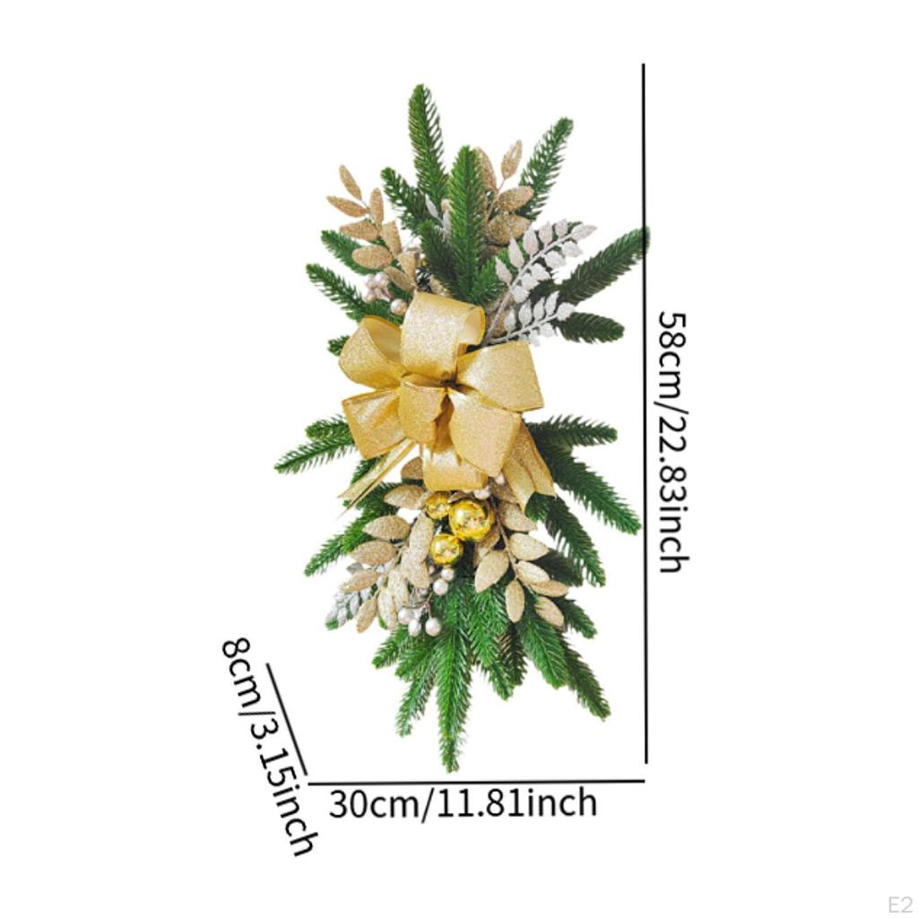 Artificial Christmas Wreath Holiday Decoration Front Door for Balcony Fireplace Hotel