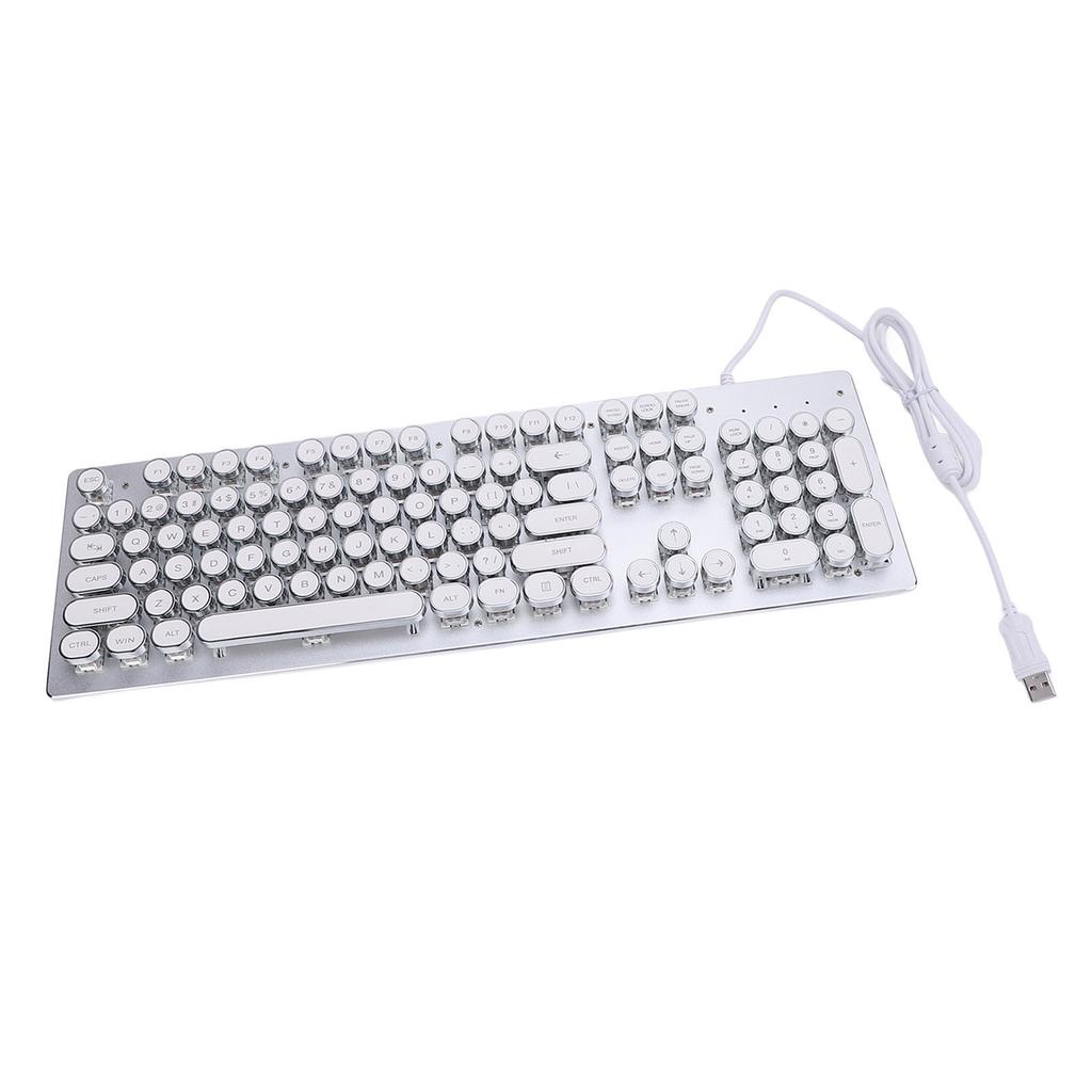 Gaming Keyboard with Blue Switch 104 Keys RGB Backlit USB Wired Mechanical Keyboard for Win 7 8 10