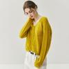 Women's Cashmere Knit V-Neck Cardigan: Autumn/Winter Hollow Out, Solid Color, Loose-Slimming, Versatile Top