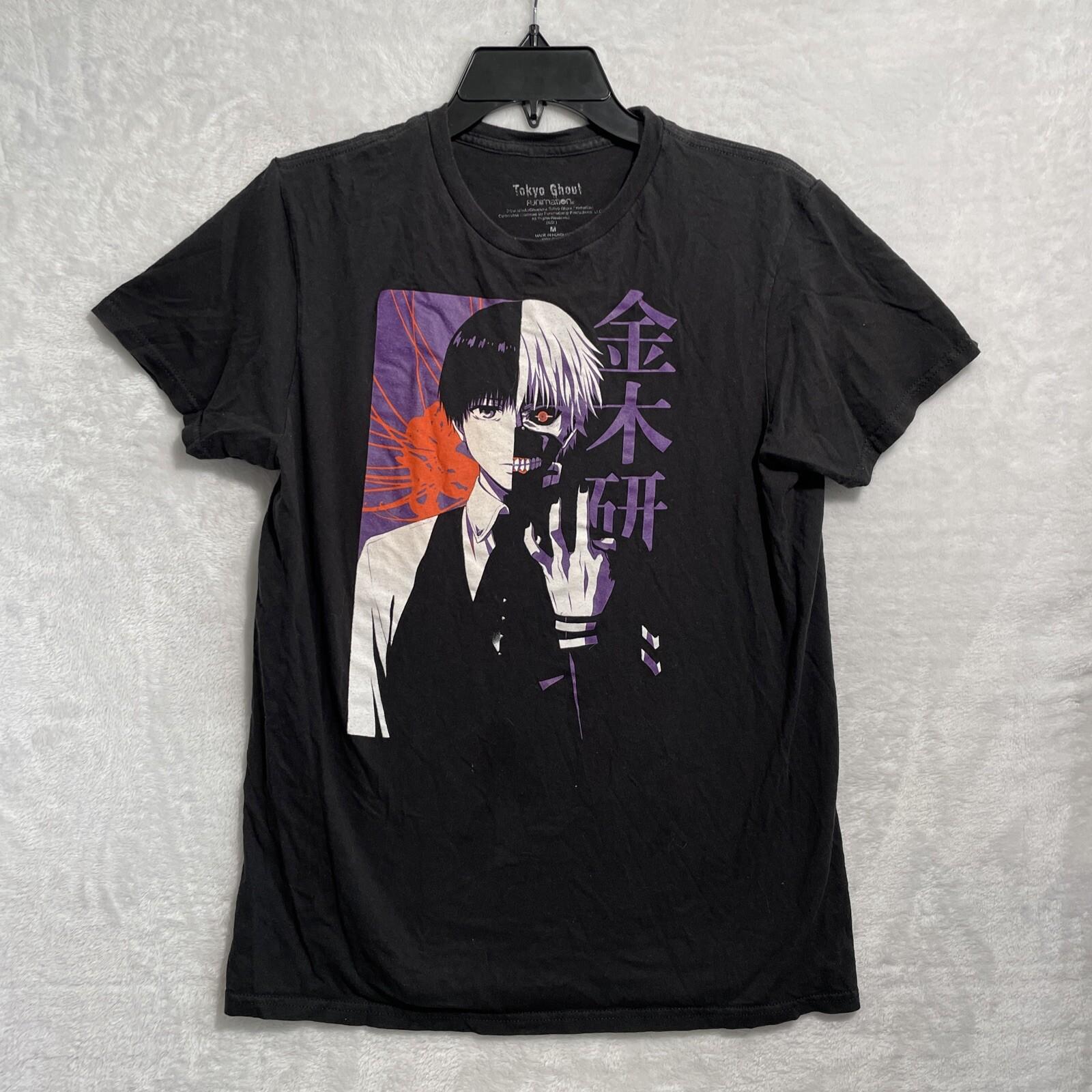 Tokyo Ghoul Mens T Shirt Anime Black Graphic Medium Cotton Short Sleeve Crew S разноцветный