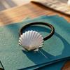 3Pcs Women Hair Ties Elastic Hair Bands with Metal Conch Shell Starfish Decoration Soft
