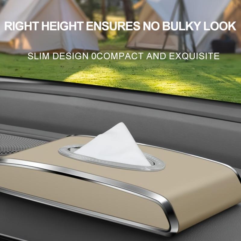 Faux Leather Car Tissue Box with Non-Slip Base Design, Essential for Various Vehicle Types, Enhances The Interior Aesthetics, Easy To Clean