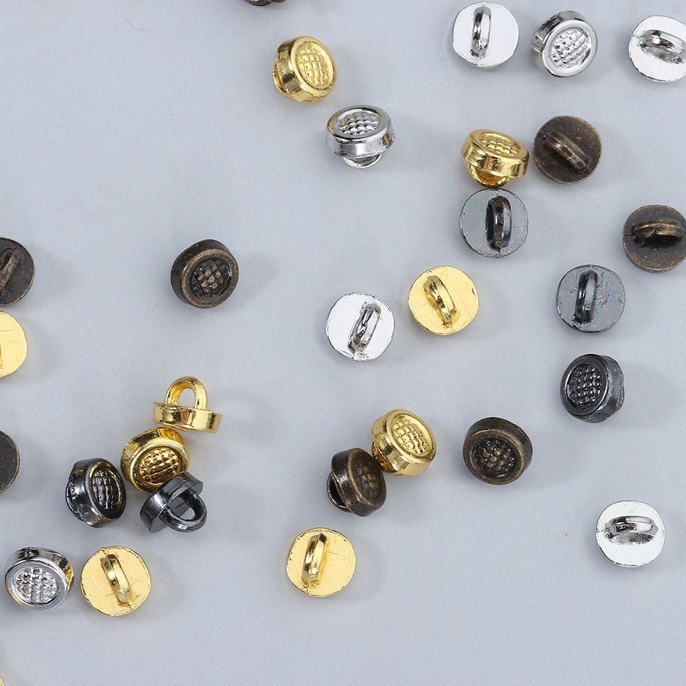50pcs New 4mm Round Shape Buttons DIY Metal Ultra-small Buckles Mini Shoes Buckles 1/6 Clothing Buckles Accessories