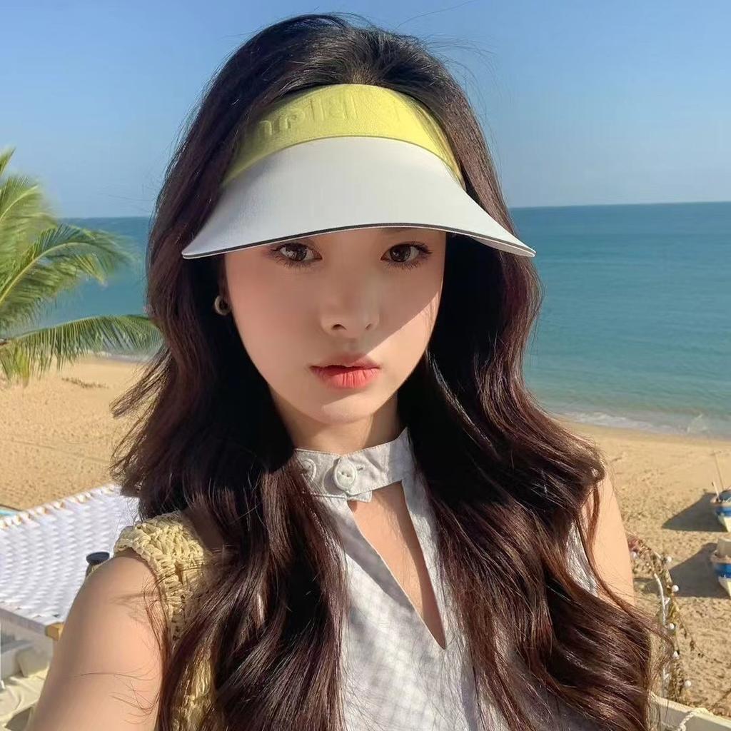 Summer New Seamless One-piece Ice Silk Empty Top Hat Korean Version Fashionable and Beautiful Youth Sports Topless Sun Hat