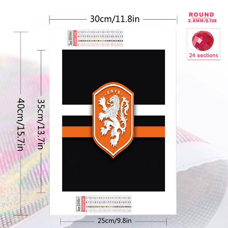 KNVB 100% Round Full Drill 5D DIY Diamond Painting Embroidery Cross Stitch Rhinestone Décor