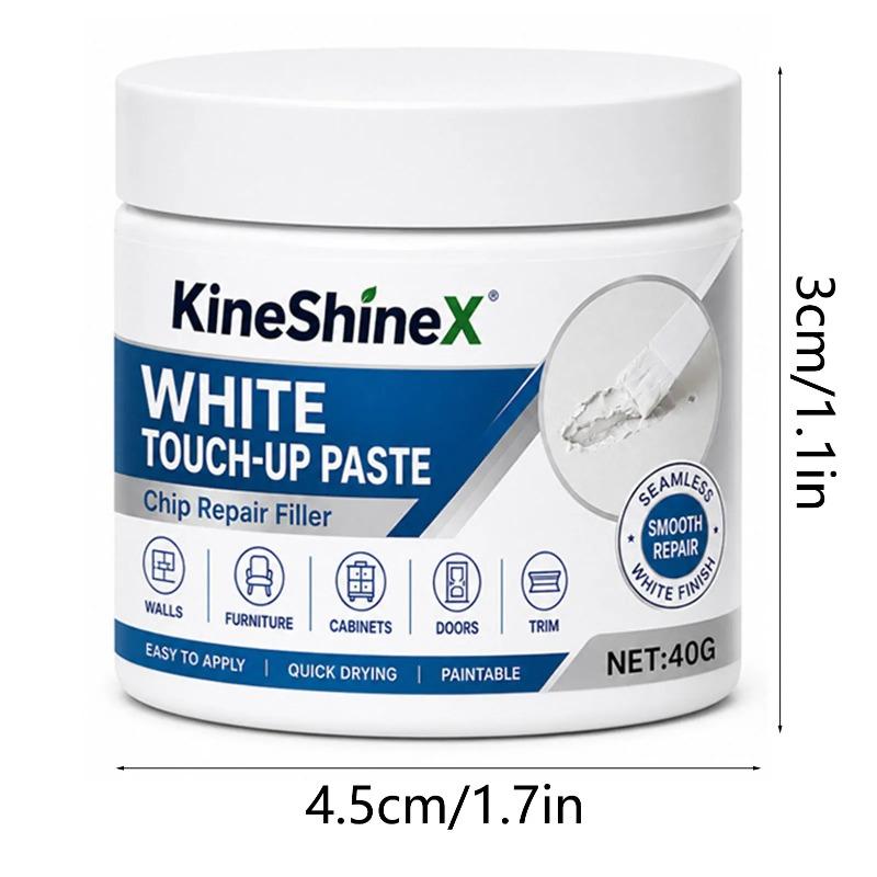 White Furniture Touch-Up Paste with Brush, Instantly Fix Scratches & Dents, Fast Drying Non-Shrinking Home DIY Restoration