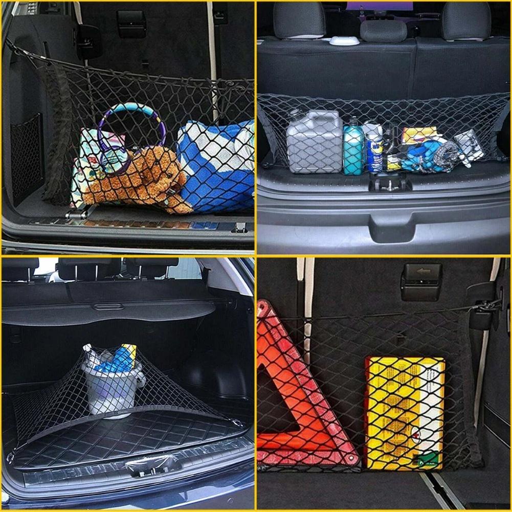 90x40cm Elastic Nylon Net Rear Trunk Luggage Storage For Car SUV Cargo Holder Organizer Parts Accessories