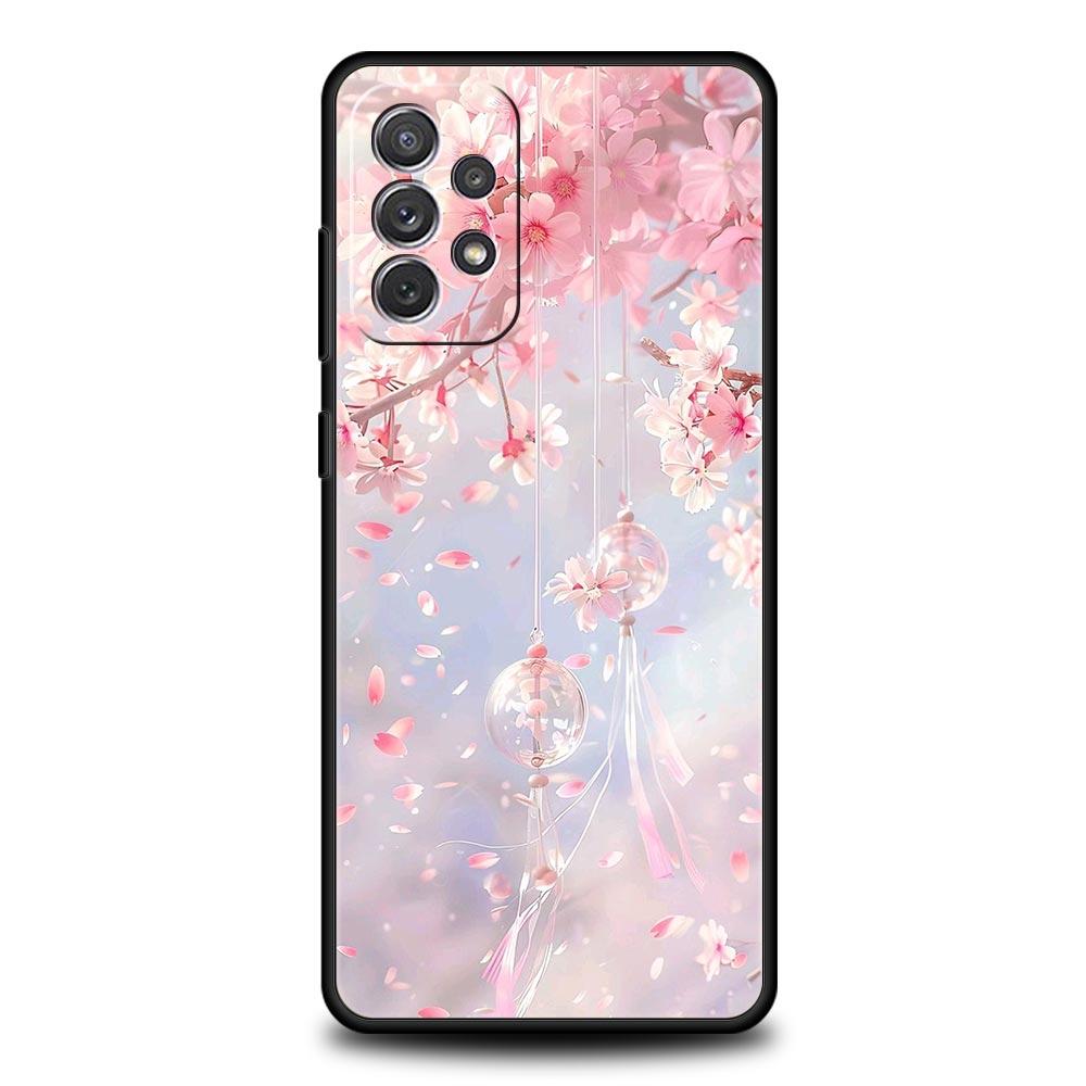 Korean Flower Phone Case for Samsung Galaxy A55 A35 A17 A07 A15 A13 A25 A51 A71 A72 A73 A32 A52 A52S A41 5G Soft TPU Shell Capas