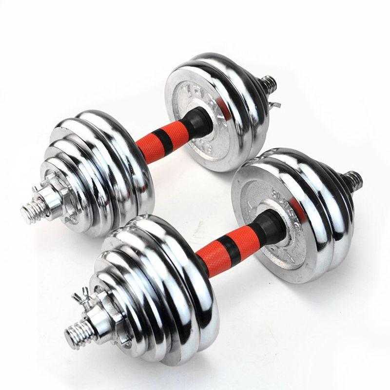 Men's Adjustable Electroplated Iron Dumbbell Set, 20kg/30kg