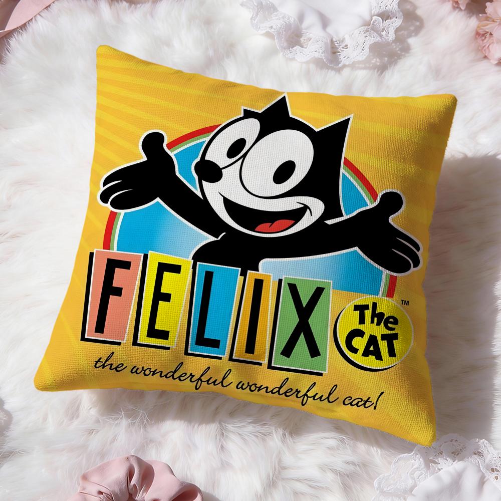 cute f-Felix the Cat Cushion Cover Premium Comfort Reversible Pillow Cove -Two in One Design for Any Room & Car Interior