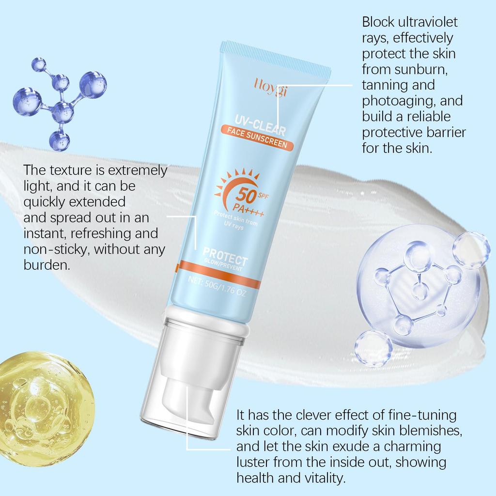 Hoygi Gentle Moisturizing Sunscreen Cream Outdoor Light Texture, Non-Greasy, Gentle Care, Moisturizing, Protective Cream