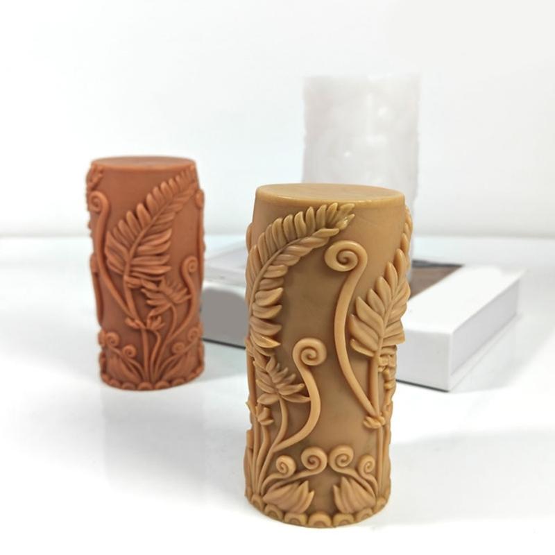 Cylindrical Scened Candle Molds Castings Molds Flowers Silicone Moulds Plasters Molds Ornament Molds Candle Making Molds